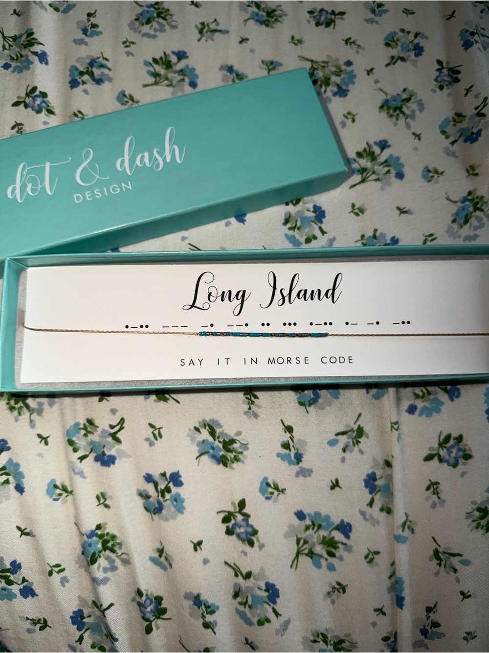 Dot & Dash Long Island Morse Code Necklace - Gold